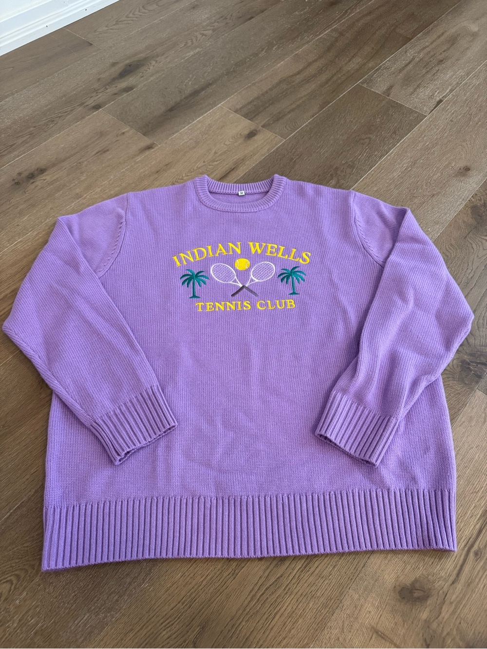 Lilac "Indian Wells Tennis Club" Crewneck Sweater